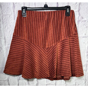 Free People Rust Brown Ribbed Midi Skirt